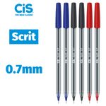 Kit Caneta Cis Scrit Ponta Agulha 0.7mm - Corpo Transparente ENEM
