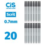 Kit Caneta Cis Scrit Ponta Agulha 0.7mm - Corpo Transparente ENEM
