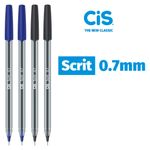 Kit Caneta Cis Scrit Ponta Agulha 0.7mm - Corpo Transparente ENEM