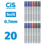Kit Caneta Cis Scrit Ponta Agulha 0.7mm - Corpo Transparente ENEM