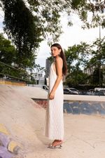 VESTIDO LONGO TULE BORDADO OFF WHITE - PULSE 
