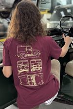 CAMISETA PREMIUM UNISSEX DESENHO TÉCNICO BORDÔ