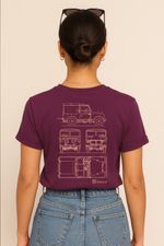 CAMISETA PREMIUM UNISSEX DESENHO TÉCNICO BORDÔ