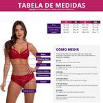 Conjunto de Lingerie Moda de Baixo em Renda com Cinta Liga Vermelho - VC5035