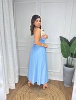 Vestido Longo Decote V - Alças Finas