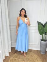 Vestido Longo Decote V - Alças Finas