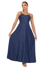 Vestido Jeans Fino Longo - 100% Algodão
