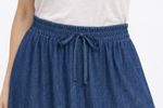 Saia Longa Evasê Jeans - Cintura Ajustável