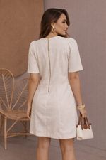 Vestido Curto Linho - Recortes Estruturados