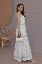 Vestido Longo Estampado Viscose - Alças Finas