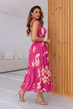 Vestido Longo Estampado Viscose - Lastex no Busto