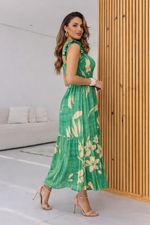 Vestido Longo Estampado Viscose - Lastex no Busto
