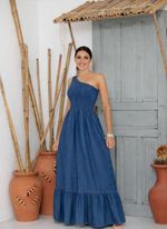 Vestido Um Ombro - Jeans