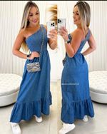 Vestido Um Ombro - Jeans
