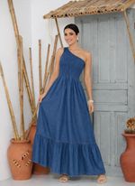 Vestido Um Ombro - Jeans