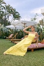 Vestido Longo Viscose - Detalhes Bordados