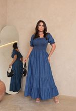 Vestido Longo Jeans - Manga