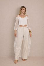 Blusa Chiffon - Manga Longa e Cauda