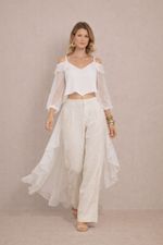 Blusa Chiffon - Manga Longa e Cauda