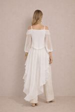 Blusa Chiffon - Manga Longa e Cauda