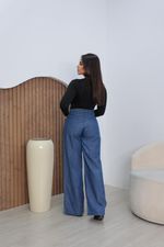 Calça Pantalona Jeans - Cintura Alta