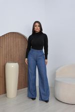 Calça Pantalona Jeans - Cintura Alta