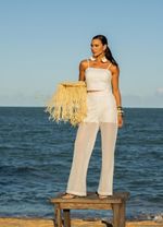 Conjunto Cropped e Calça - Bordado
