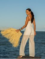 Conjunto Cropped e Calça - Bordado