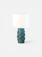 Abajur Pinus Verde C/ Cupula em Linho Off White - By Poli