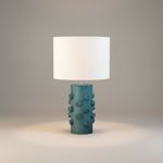 Abajur Pinus Verde C/ Cupula em Linho Off White - By Poli