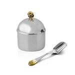 Açucareiro com Colher Nocc Detalhes Ouro 24K Riva