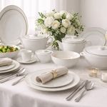 Aparelho de Jantar Imperial Porcelana C/ Filete Dourado - 50 Peças