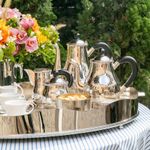 Bandeja Galeria Inox com Fundo em Madeira - St. James