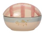 Bowl com Tampa Rosa Xadrez em Cerâmica - Páscoa