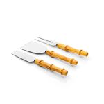 Conj. Talheres P/ Queijo Bambu Natural - Silver 3 Pçs