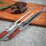 Faca para Destrinchar e Garfo Ultra Premium Madeira - Laguiole