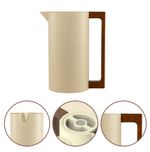 Garrafa Térmica Inox - Bege - Alça Madeira - 1l