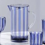 Jarra de Acrilico Azul Listrada