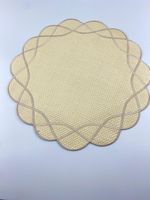 Jogo Americano Alegra Palha com Bordado Dourado 38cm