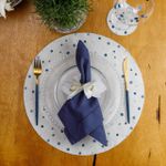 Jogo Americano Bubbly Branco e Azul 40cm