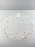 Jogo Americano Bubbly Branco e Dourado 40cm