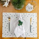 Jogo Americano Bubbly Branco e Verde Retangular 35x50cm