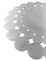 Jogo Americano Sfere Branco C/ Bordado Branco 40cm Redondo
