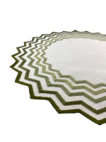 Jogo Americano Zig Zag Branco C/ Verde 40cm