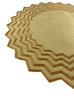 Jogo Americano Zig Zag Palha Dourado 40cm