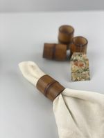 Kit com 8 Anéis de Guardanapo - Bambu Natural