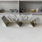 Porta - Aperitivo Duplo Craquele Inox e Ouro com Tampa