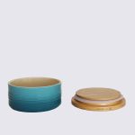 Pote com Tampa de Madeira 420ml - Azul Caribe - Le Creuset