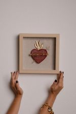 Quadro em Madeira - Imaculado Coração de Maria