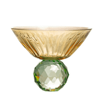 Taça Sobremesa de Vidro Verde/Âmbar